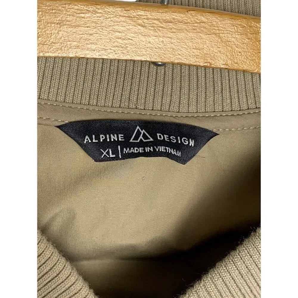 Alpine Designs Beige Zig Zag Puffer Coat Size XL